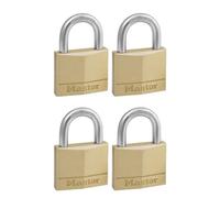Master Lock - Lucchetto in ottone massiccio da 40 mm a 4 pin - Keyed Alike x 4