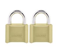 Master Lock 175EC2 - Lucchetto a combinazione, 2 pezzi, colore: Oro