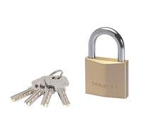 Master Lock 2950EURD Lucchetto a Chiavi con Corpo Spesso in Ottone Massiccio, Oro, 8.1 x 5 x 1.7 cm