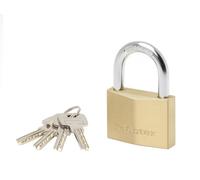 Master Lock 2960EURD Lucchetto a Chiavi con Corpo Spesso in Ottone Massiccio, Oro, 8.8 x 6 x 2.1 cm