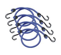 Master Lock 3017EURDAT Cavi Elastici con Ganci Corda 120 cm, Gancio Invertito Adatto per Giardinaggio, Trasporto, Trasloco, Campeggio, Blu (Confezione da 4)