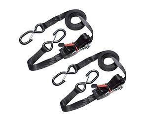 Master Lock 3066EURDAT Cinghia di Fissaggio con Moschettone, Nero, 4.25 m x 25 mm, Set di 2