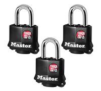 Master Lock 311TRI Lucchetto con Chiave, Nero, Pack Of 3