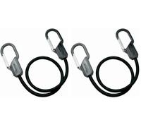 Master Lock 3205EURDAT Cavi Elastici con Ganci Moschettone Corda Gancio Brevettato Adatto per Giardinaggio, Campeggio, Nero, 80 cm (Confezione da 2)