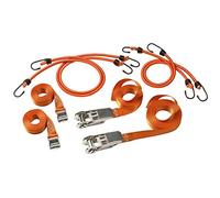 Master Lock 3249EURDAT FastLink Imballare Cinghie e Cavi Elastici, 4 Cavi + 2 Cinghie + 2 Cinghie di Fissaggio, Arancio