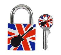 Master Lock 3430EURDGUITAR Lucchetto con Chiave Chitarra, Motivo a Stampa Rock