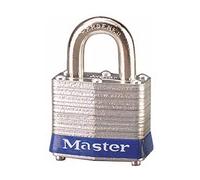 Master Lock 3BLU - Lucchetto di sicurezza in acciaio laminato con chiave, colore: blu