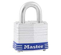 Master Lock 3EURD Lucchetto Scanalato a Chiave, blu e argento, 5,9 x 4 x 2,1 cm