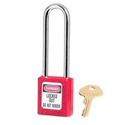 Master Lock 410LTRED - Lucchetto di sicurezza per serratura, extra lunghezza, colore: rosso