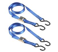 Master Lock 4368EURDAT Cinghie di Fissaggio con Moschettone, Blu, 2 m x 25 mm, Set di 2 Pezzi