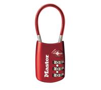 Master Lock 4688D Gep ckschloss zum Einstellen Ihrer eigenen Kombination, TSA-zugelassen, 1 Packung, Rot