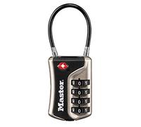 Master Lock 4697EURDNKL Lucchetto per bagagli in alluminio approvato dalla TSA, nichel, 9.3 x 3.6 x 1.5 cm