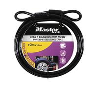 Master Lock 49EURD Cavo con Passanti Acciaio Intrecciato, Nero, 3 m