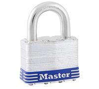 Master Lock 5EURD Lucchetto Scanalato a Chiave, Grigio, 7,4 x 5,1 x 3,3 cm