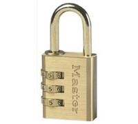 Master Lock 630EURD Luchetto con Combinazione in Alluminio Massiccio con Finitura in Ottone, Oro, 6.5 x 3 x 1.5 cm