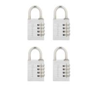Master Lock, 643EC4 - Lucchetto a combinazione, set di 4 pezzi, argento