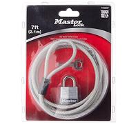 Master Lock 715DAT - Lucchetto Intrecciato in Acciaio Laminato, con Cavo da 2,1 m e Lucchetto Largo 3,8 cm