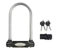 Master Lock 8195EURDPROCOLS Catena Bici U, Chiave, Supporto per il Trasporto, Certificato Antifurto, Argentato, Ottima per Bicicletta Elettrica, da Corsa, Argento, Medium