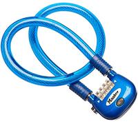 Master Lock 8213EURDPRO Cavo a Combinazione Programmabile Luminosa a 4 Cifre, Acciaio, Blu/Rosso/Trasparente, 60 cm, Diametro 12 mm
