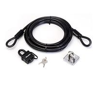 Master Lock 8271EURDAT Cavo con estremità a cappio e lucchetto e ancoraggio a parete, 4,5 m