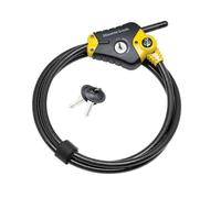 Master Lock 8413DPF Python, Lucchetto a cavo con chiave, 1 pezzo, nero e giallo, 1,8 m x 0,95 cm di diametro