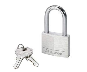 Master Lock 9140EURDLFCC Lucchetto a Chiave in Alluminio con Medio Archetto, Grigio(Grey), 4 x 7.6 x 1.3 cm