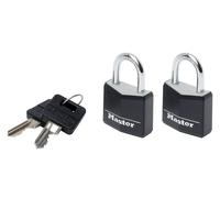 Master Lock Alluminio Nero Vinile Cover 30mm Lucchetto 4-Pin - Chiave Uguale X 2
