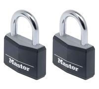 Master Lock Alluminio Nero Vinile Cover 40mm Lucchetto 4-Pin - Chiave Uguale X 2