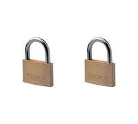 Master Lock CAD50 Magnum Lucchetto In Ottone Massiccio E Chiave, 7,8 x 6 x 1,2 cm (Confezione da 2)