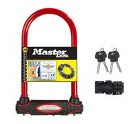Master Lock 8195EURDPROCOLR Catena Bici U, Chiave, Supporto per Il Trasporto, Certificato Antifurto, Ottima per Bicicletta Elettrica, da Corsa, Rosso, Medium