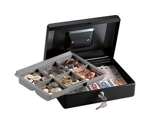 Master Lock CB-10ML Cassetta Portavalori con Chiavi, Vassoio Porta Monete, Banconote, Assegni, Maniglia, Sicuro e Organizzare Contante