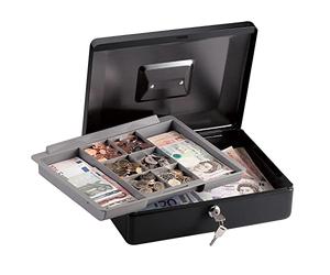 Master Lock CB-12ML Cassetta Portavalori con Chiavi, Vassoio Porta Monete, Banconote Asegni, Maniglia, Sicuro e Organizzare Contante