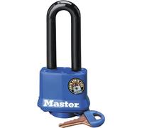 MASTER LOCK CO - Lucchetto laminato con arco lungo, 3,8 cm, con copertura impermeabile blu