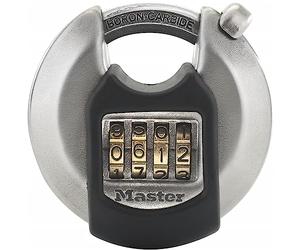 MASTER LOCK Disco Lucchetto ad Alta Sicurezza [Combinazione] [Acciaio Inox] [Esterno] M40EURDNUM - Ideale per Portali, Garage, Combinazione,Sconto