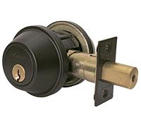 Master Lock DSCHSD10B Heavy Duty Single Cylinder, Grade 2 Commercial Deadbolt with Bump Stop, Oil Rubbed Bronze Finish
