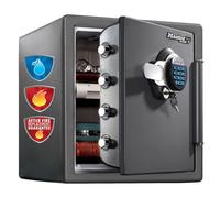 Master Lock LTW123GTC Cassaforte Ignifuga e Tenuta Stagna/Combinazione e Chiave, Ottima per Supporti Digitali, Gioielli, Portatile, Nero, 33 L