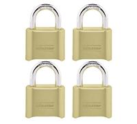 Master Lock Lucchetti a combinazione 175EC4, 4 pezzi, oro, confezione da 4