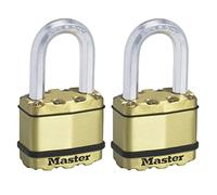 Master Lock Lucchetto ad Alta Sicurezza, Acciaio Laminato, Set di 2, 50 Mm