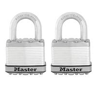 MASTER LOCK Lucchetto ad Alta Sicurezza [Chiave] [Acciaio Laminato] [Esterno] [Set di 2] M5EURT - Ideale per Portali, Garage, Sconto