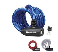 Master Lock [Chiave] [1,8 Cavo] [Esterno] [Colore Casuale] 8127eurdpro - Ideale, Lucchetto Bici Ottimo Per Proteggere Bicicletta Skateboard Passeggino Falciatore Attrezzature S Unisex Adult, Multicolore, 1.8 m Cavo