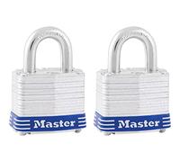 Master Lock - Lucchetto con chiave 3T, colore: argento, confezione da 2