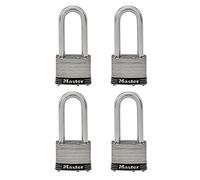Master Lock Lucchetto in acciaio inox laminato, larghezza 5,1 cm, 5SSQLJ (confezione da 4 chiavi uguali)