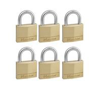 Master Lock - Lucchetto in ottone massiccio da 40 mm a 4 pin - Keyed Alike x 6