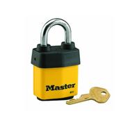 Master Lock Lucchetto, serratura in acciaio laminato coperto, larghezza 2-1/8", chiave resistente 911DPF, giallo, 2 1/8"