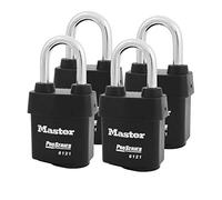 Master Lock - Quattro (4) alta sicurezza Pro Series lucchetti w/8 chiavi 6121NKALF-4 w/BumpStop Technology