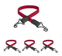 Master Lock Unisex-Adult Cinghia Elastica con Ganci Cavo Gancio Invertito Adatto per Giardinaggio, Trasporto, Trasloco, Campeggio, Rosso, 60 cm (Confezione da 4)