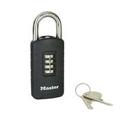 Master Lock Zinc 656EURDBLK - Lucchetto a combinazione per esterni, con chiave di sicurezza, 120 x 48 x 20 mm, colore: Nero