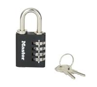 Master Lock Zinc 7641EURDBLK - Lucchetto a combinazione per interni, con chiave override, 78 x 40 x 16 mm, colore: Nero
