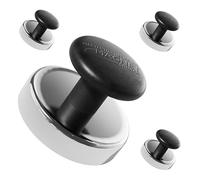 Master Magnetics, Magneti a base rotonda con pomello, diametro 3,6 cm, altezza totale 2,5 cm con manopola di diametro 2,5 cm, trazione 7,3 kg, cromato, confezione da 4, HMKR-45X4