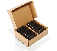 Master Massage 12 Piece Medium Size Black Ovular Basalt Hot Stone Rock Massage Tool Real Lava Pack